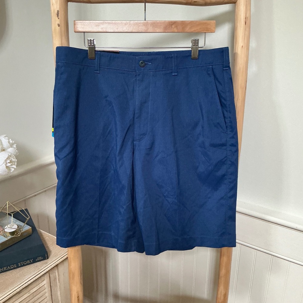 PGA Tour Mens Blue MotionFlux 360‎ Stretch Golf Shorts W34 Chevron Pattern New